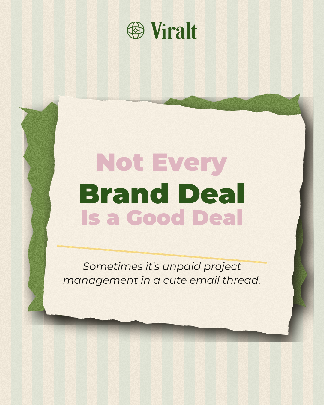 Viralt organic Instagram carousel about creator brand deals